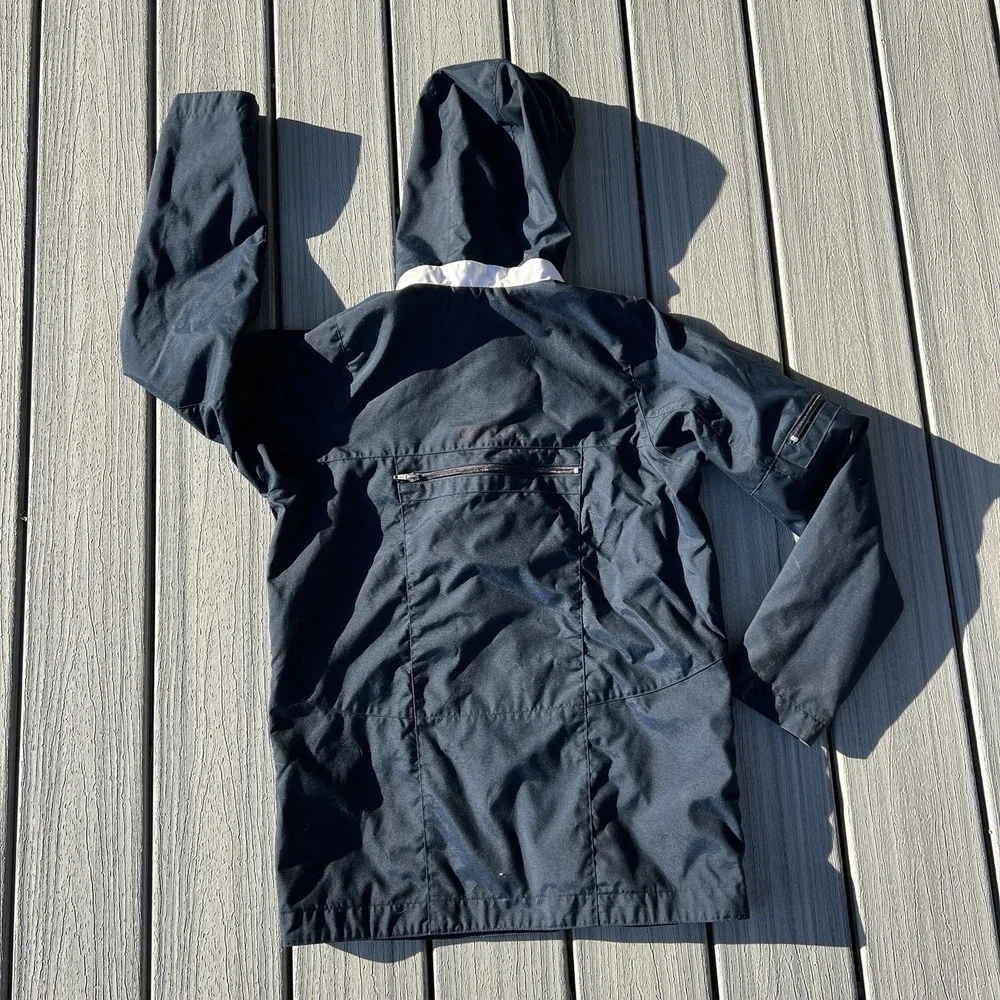 Vintage Nike Sailing Hooded Jacket Navy Windbreaker Coat Outdoor XS Hooks Zipper